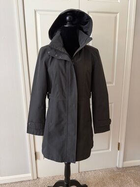 Kirkland Signature Hooded Trench Coat in Charcoal Gray